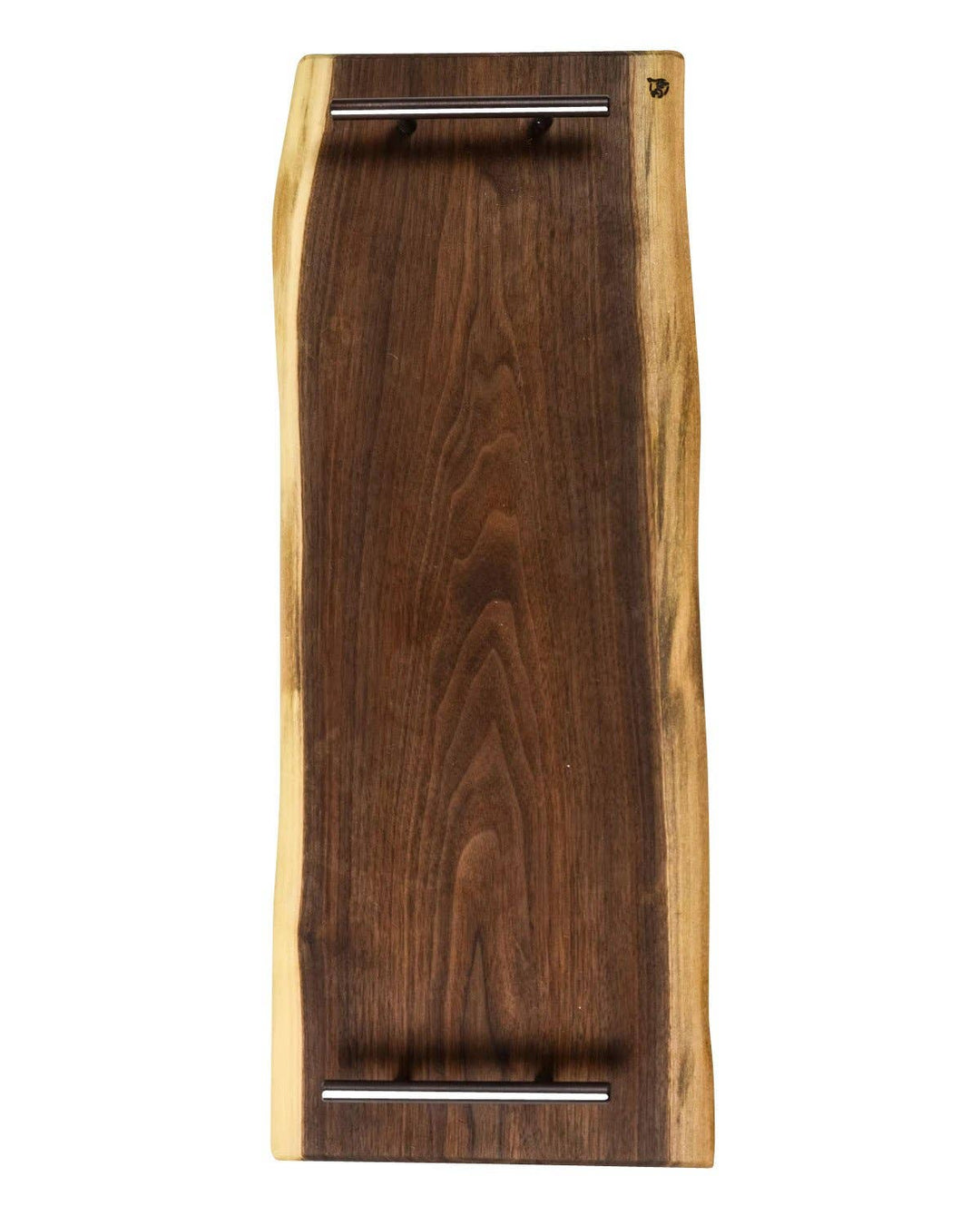 36" Walnut Serving Tray with Handles - SEARED LIVING