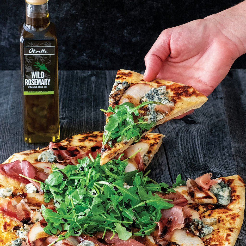 Gorgonzola, Pear, & Rosemary Grilled Pizza - SEARED LIVING