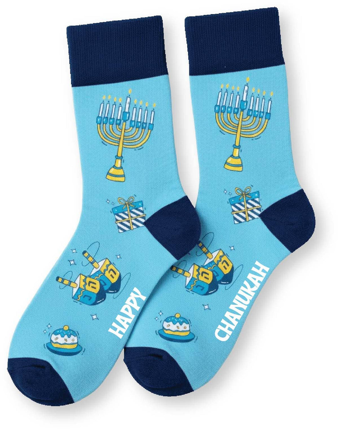 Chanukah Teen/Adult Socks - Blue