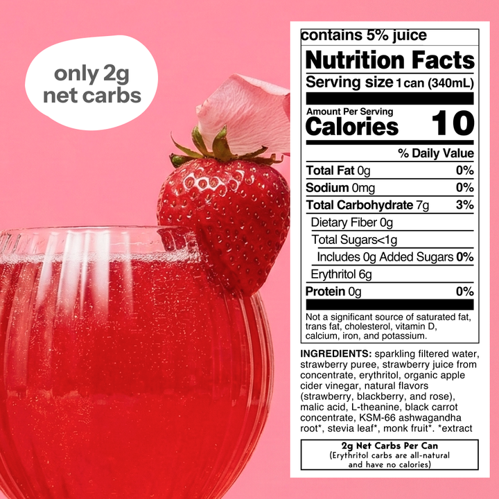 MOMENT Strawberry Rose botanical soda