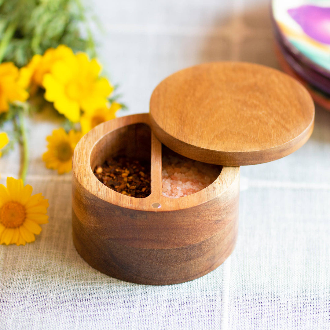 Rock & Branch - Acacia Duet Salt Cellar