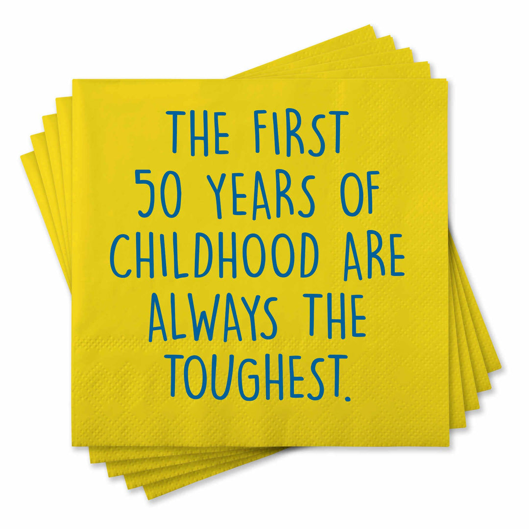 Funny Cocktail Napkins - The first 50 years