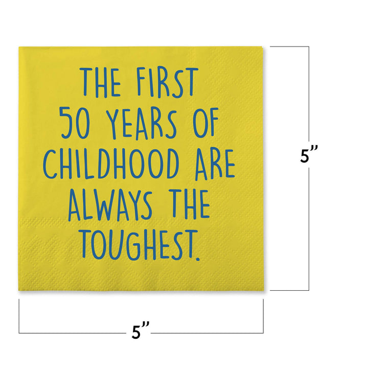 Funny Cocktail Napkins - The first 50 years