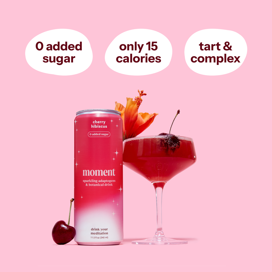 MOMENT Cherry Hibiscus sparkling mocktail