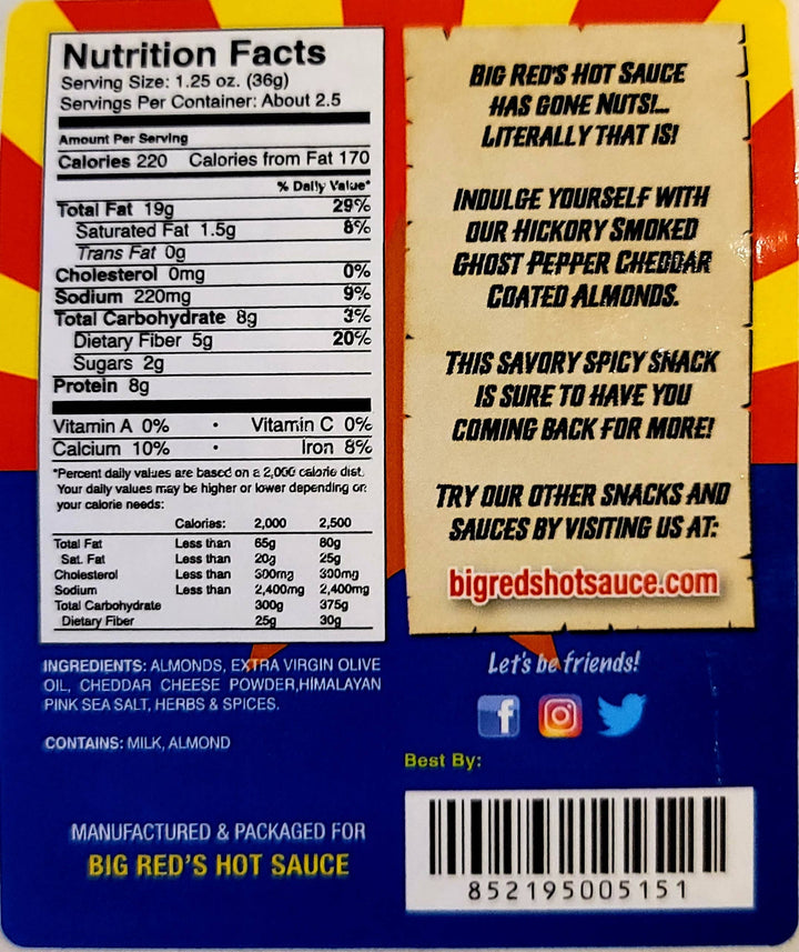 Hickory Smoked Ghost Pepper Cheddar Almonds