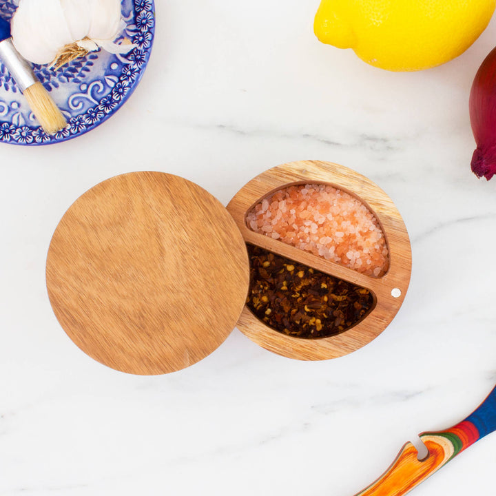 Rock & Branch - Acacia Duet Salt Cellar