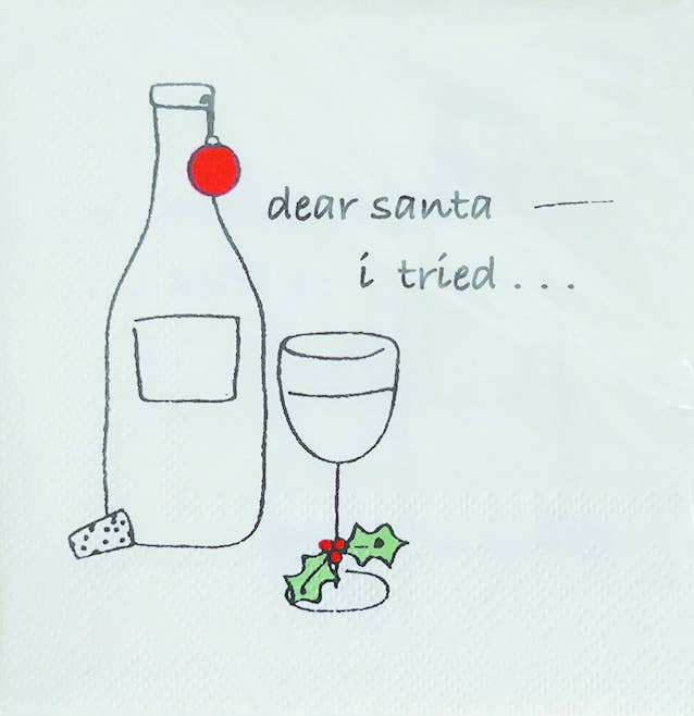 Napkins, Cocktail, Dear Santa, I Tried