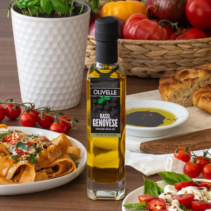 Perfect Pairing: Basil Genovese Infused Olive Oil & Summer Peach White Barrel Aged Balsamic