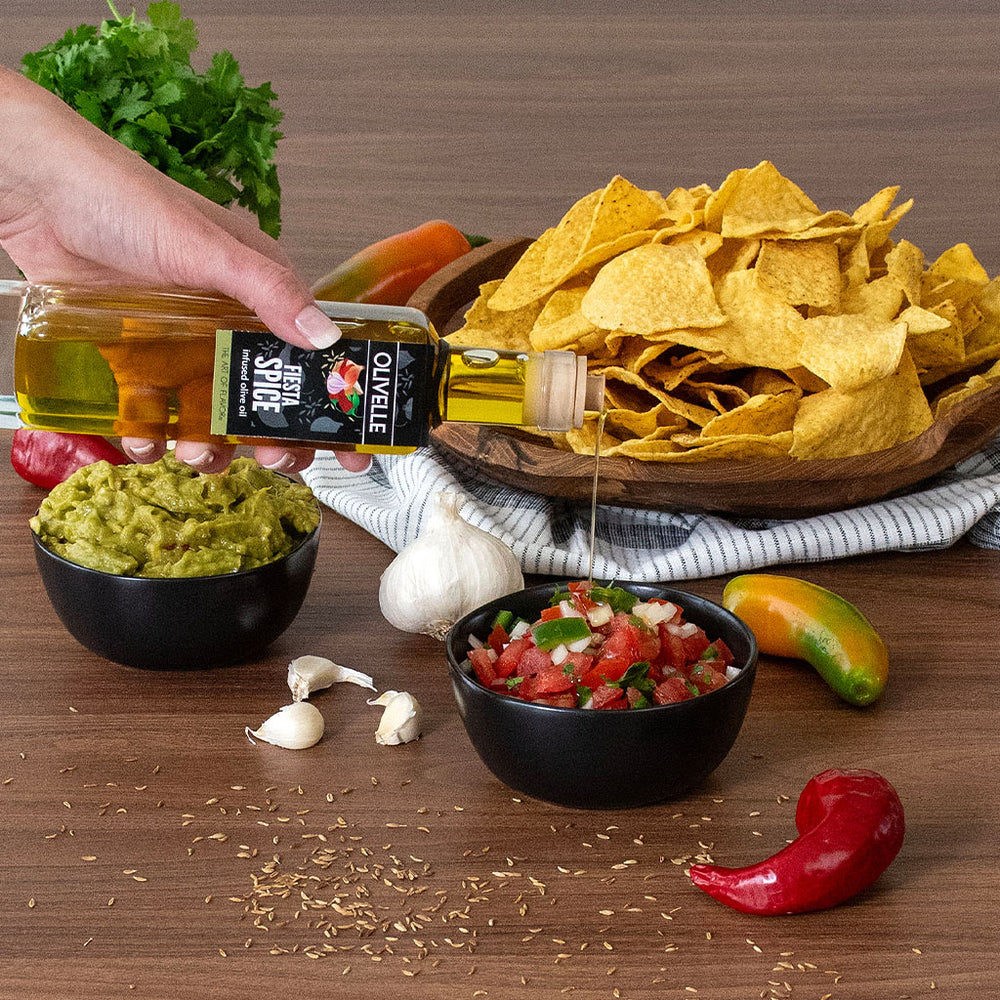 Perfect Pairing: Fiesta Spice Infused Olive Oil & Jalapeño Lime White Barrel Aged Balsamic
