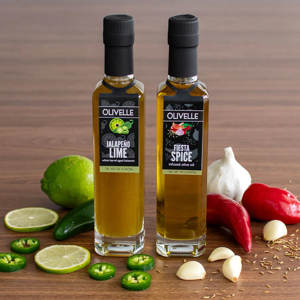 Perfect Pairing: Fiesta Spice Infused Olive Oil & Jalapeño Lime White Barrel Aged Balsamic
