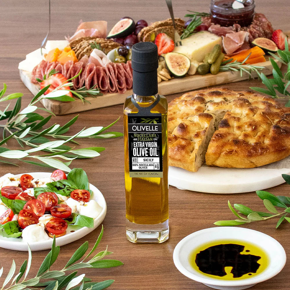 Perfect Pairing: Nocellara Italian Extra Virgin Olive Oil & Barrel Aged Dark Balsamic
