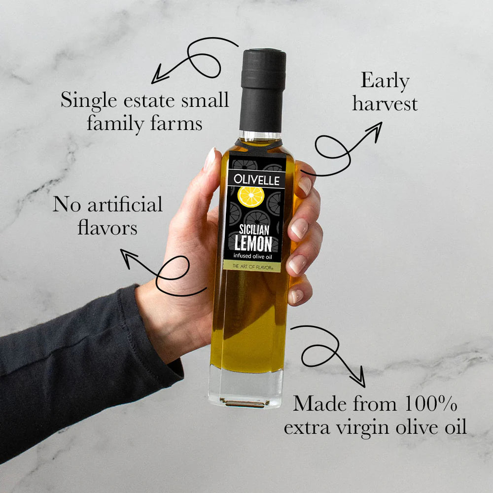 Perfect Pairing: Sicilian Lemon Infused Olive Oil & Vine-ripened Raspberry White Barrel Aged Balsamic