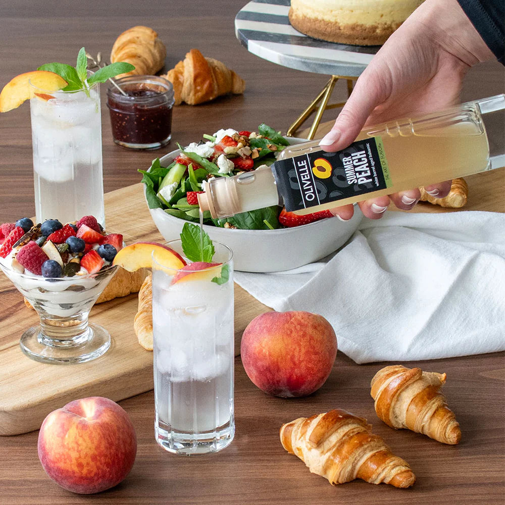 Perfect Pairing: Basil Genovese Infused Olive Oil & Summer Peach White Barrel Aged Balsamic