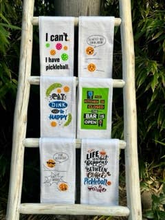 Pickleball Bar Towel,  "Life is What Happens..."  bar towel