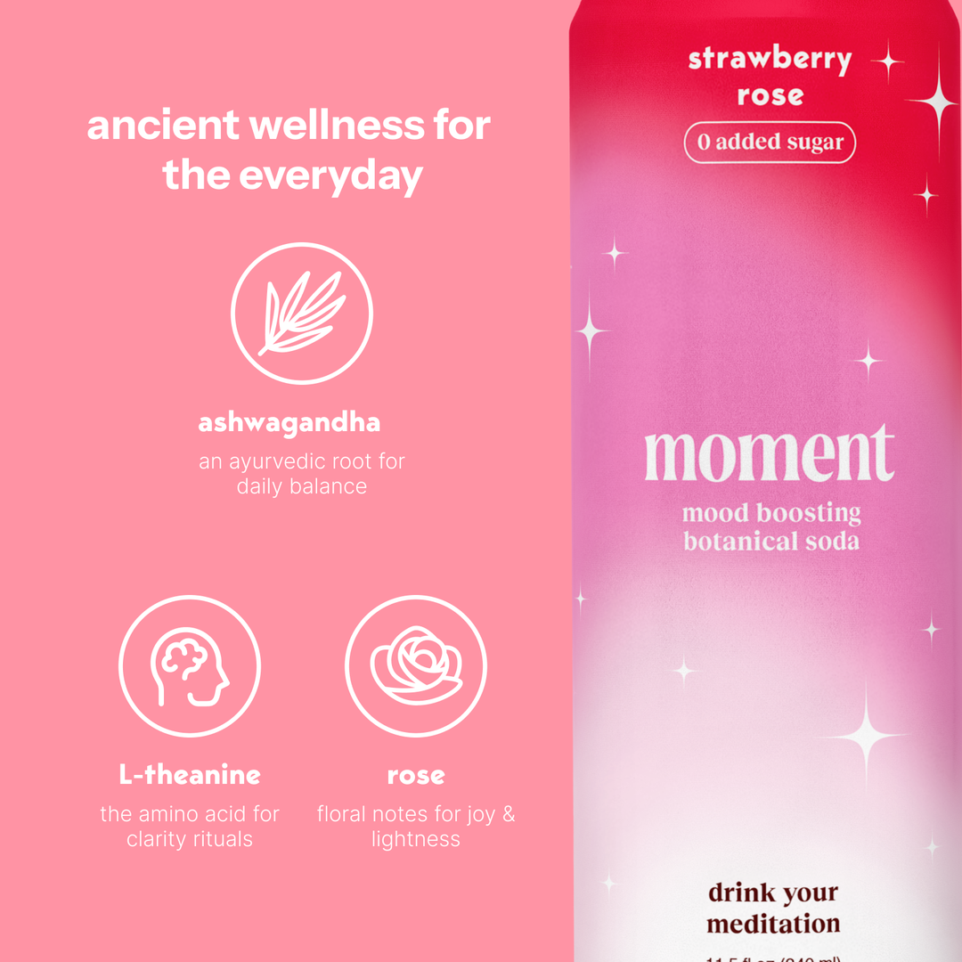MOMENT Strawberry Rose botanical soda