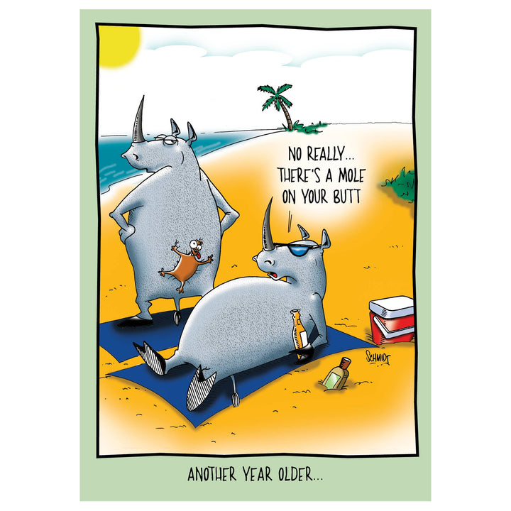 Rhinos on the Beach | Funny Birthday Card
