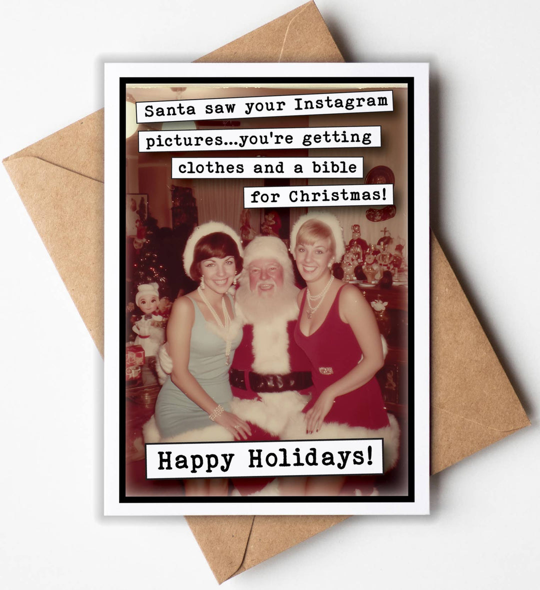 Funny Christmas Card - Santa saw your Instagram ...