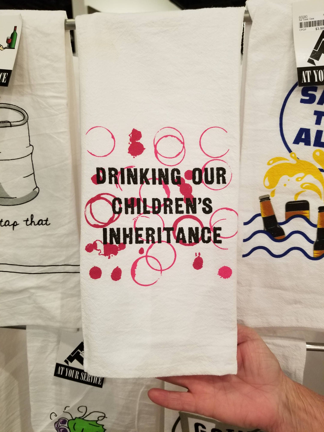Drinking Our Children's Inheritance Bar Towel
