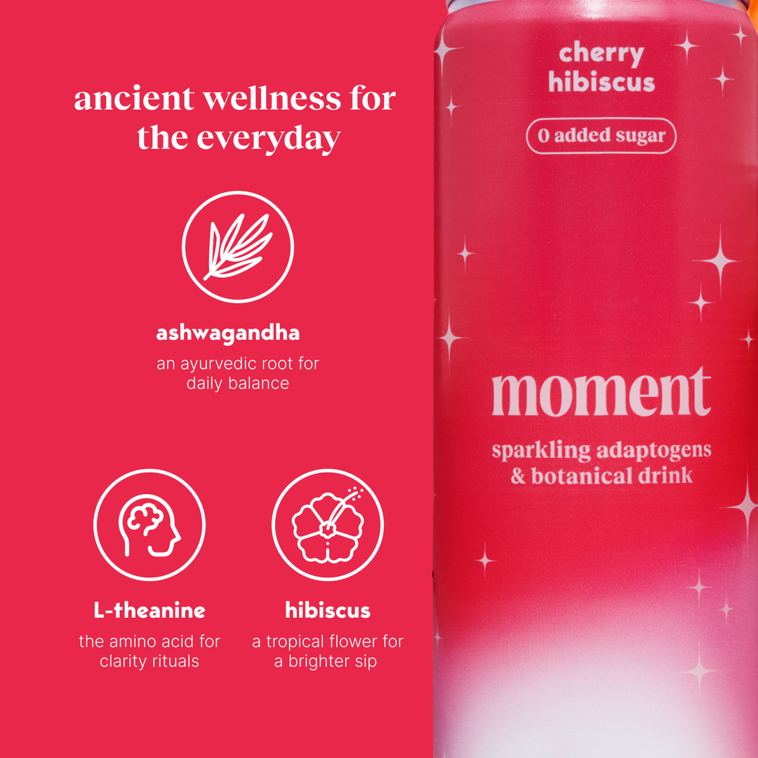 MOMENT Cherry Hibiscus sparkling mocktail