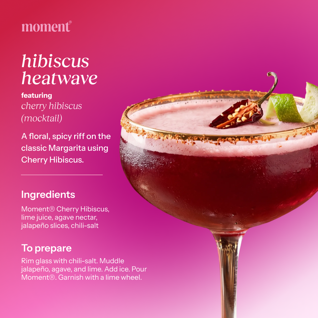 MOMENT Cherry Hibiscus sparkling mocktail