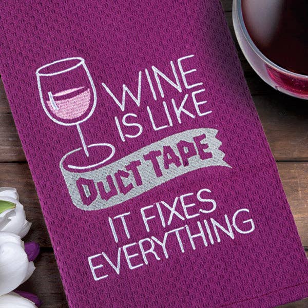 Duct Tape Embroidered Kitchen Towel