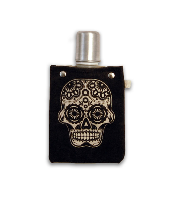 Sugar Skull (B&W) Flask (4oz)