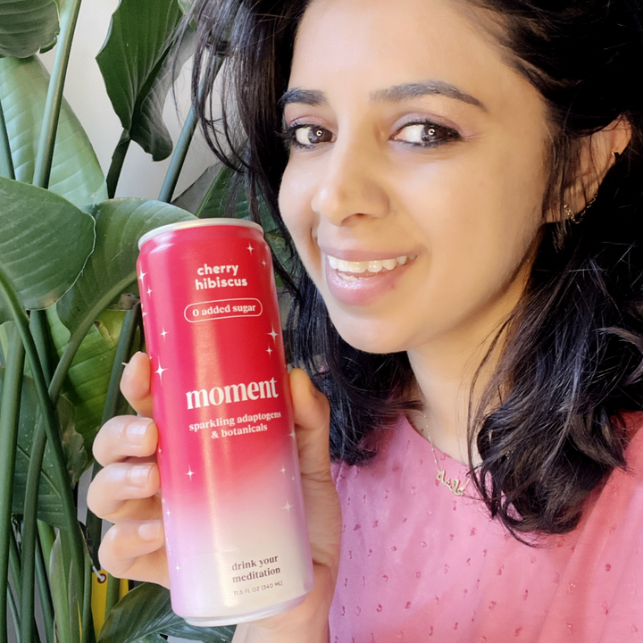 MOMENT Cherry Hibiscus sparkling mocktail