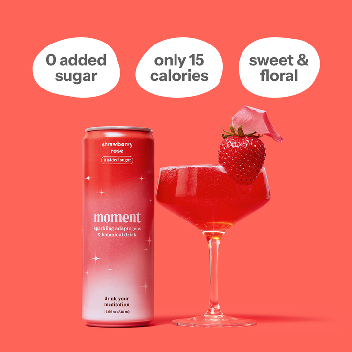 MOMENT Strawberry Rose botanical soda
