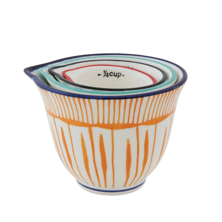 Hand Stamped Measuring Cups with Stripes - SEARED LIVING