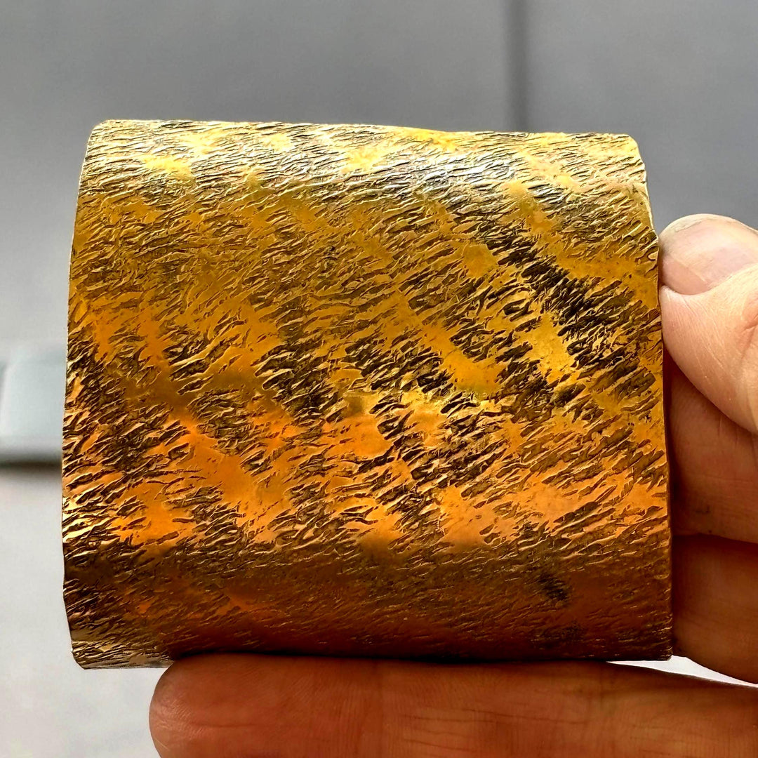 Looking for a Wide Gold Cuff Bracelet? Textured Brass Statement Cuff – Handmade Bohemian Artisan Adjustable Wristband