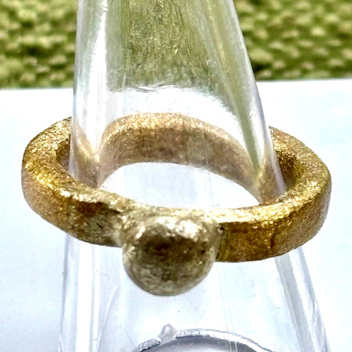 Rustic Brass Ring Mixed Metal Stacking Band Handmade Jewelry Boho Style Statement Piece Raw Finish Textured Design Artisan Crafted Silver