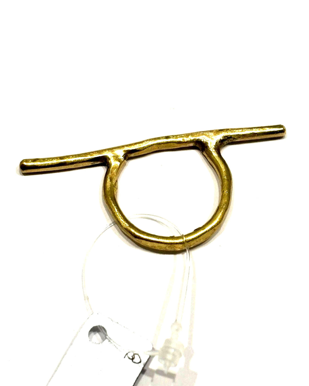 Twig Statement Ring – Hand Forged Brass Twig Bar Ring, Everbrite Coated Horizontal Twig Ring, Organic Sculptural Nature Jewelry