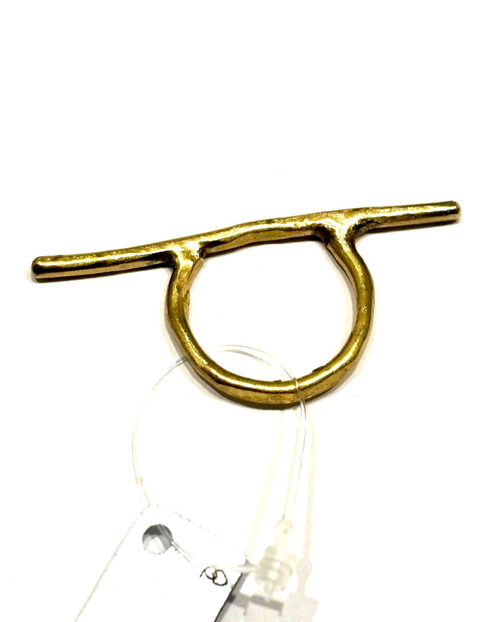 Twig Statement Ring – Hand Forged Brass Twig Bar Ring, Everbrite Coated Horizontal Twig Ring, Organic Sculptural Nature Jewelry
