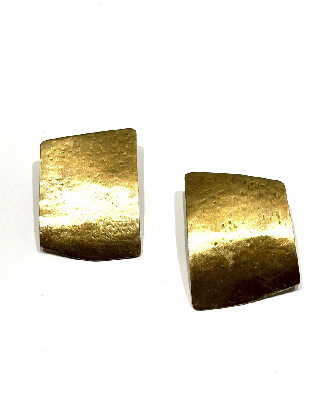 Geometric Brass Earring Statement Piece Modern Design Rectangle Shape Textured Metal Jewelry Gift Women Accessory Bold Style Handmade