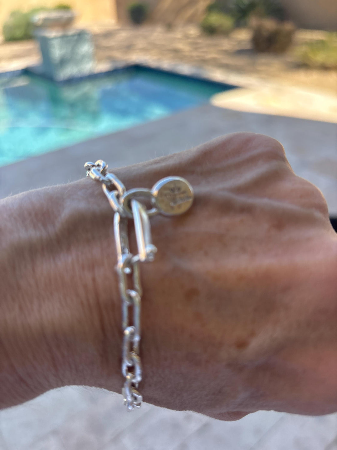 Hand Forged Brass Link Bracelet for Men – Solid Chain Bracelet, 30 Link Artisan Bracelet, Minimalist Men’s Jewelry, Tarnish Resistant