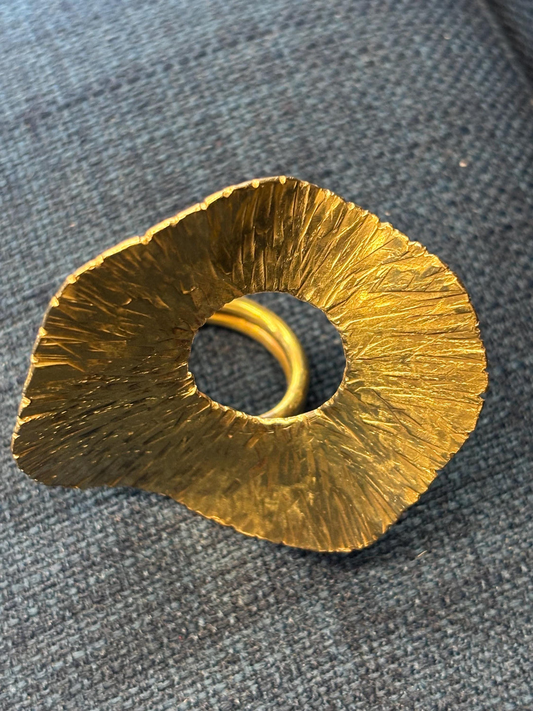 Sculptural Brass Reef Necklace, Heavy Statement Pendant, Organic Textured Gold Jewelry, Handmade Artisan Piece