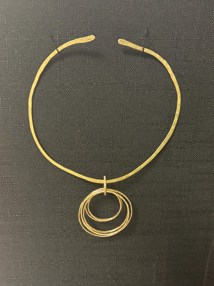 Hammered Brass Hoop Earrings, Multi Circle Dangle Earrings, Lightweight Statement Earrings, Artisan Handmade Jewelry, Boho Luxe Earrings