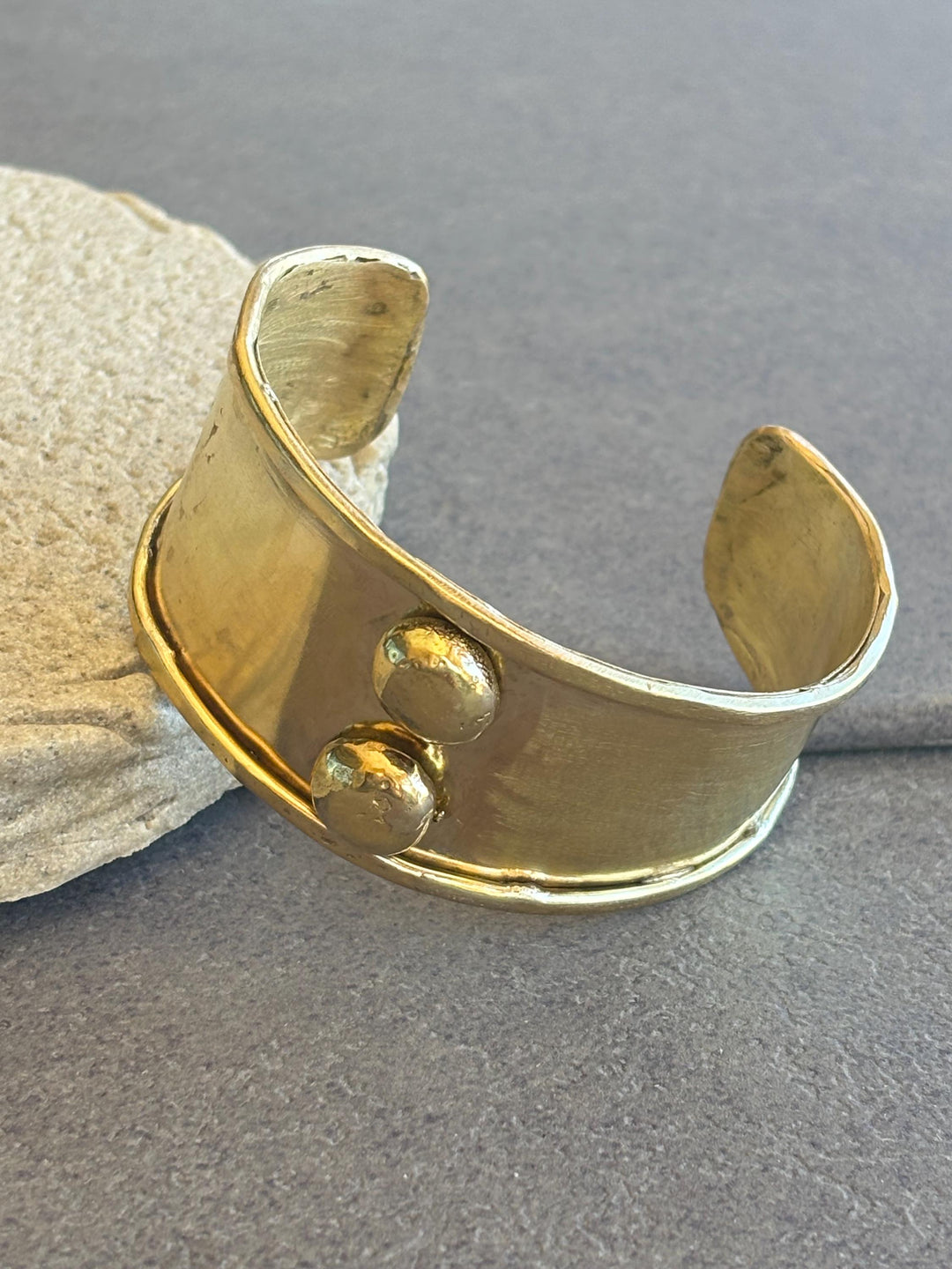 Hand Forged Brass Cuff Bracelet | Wide Artisan Statement Cuff | Bold Minimalist Boho Jewelry | Adjustable Handmade Brass Bracelet for Women