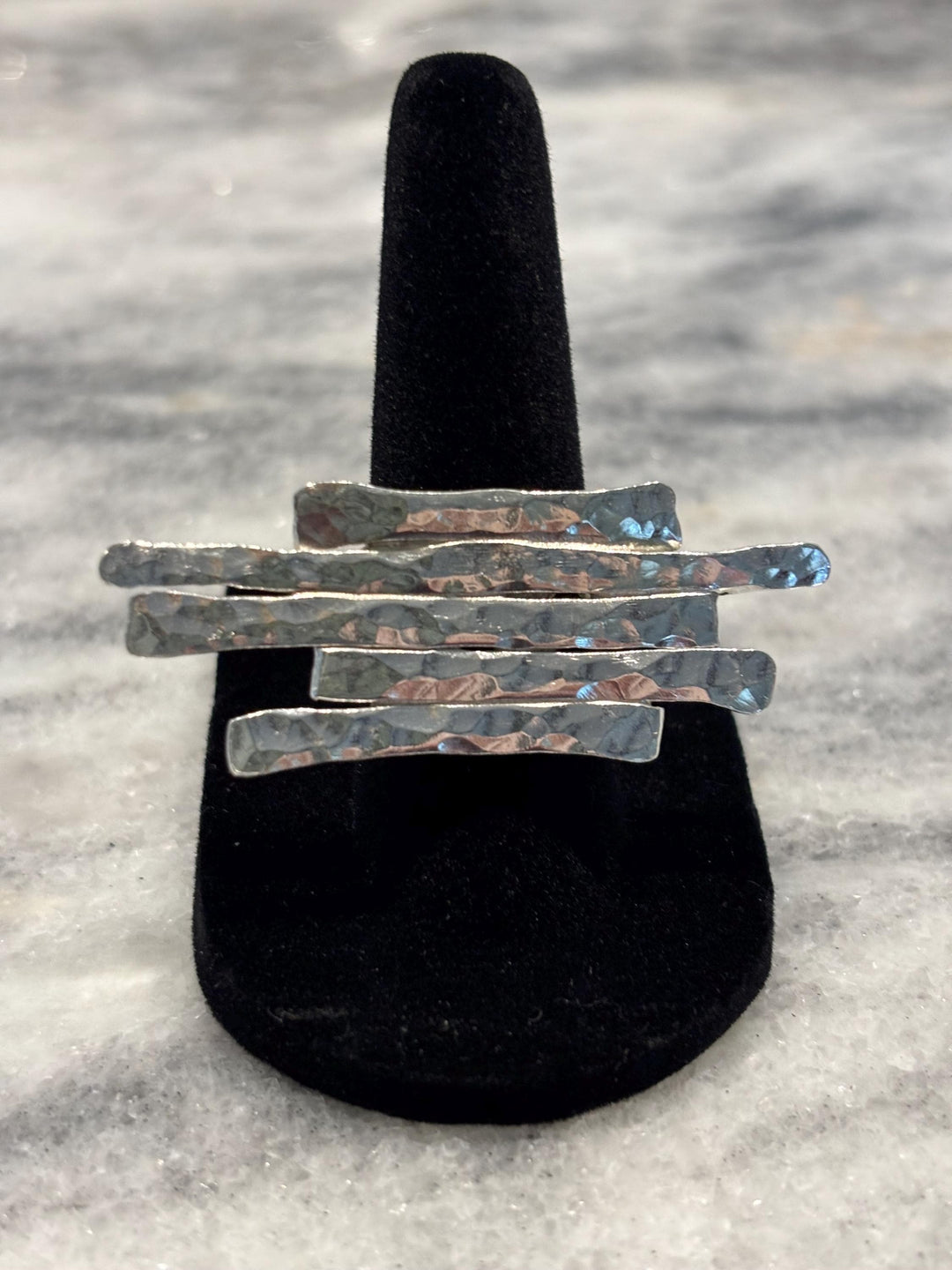 Sterling Silver Statement Ring, Hand Forged Silver Ring, Modern Architectural Ring, Artisan Silver Jewelry, Contemporary Ring