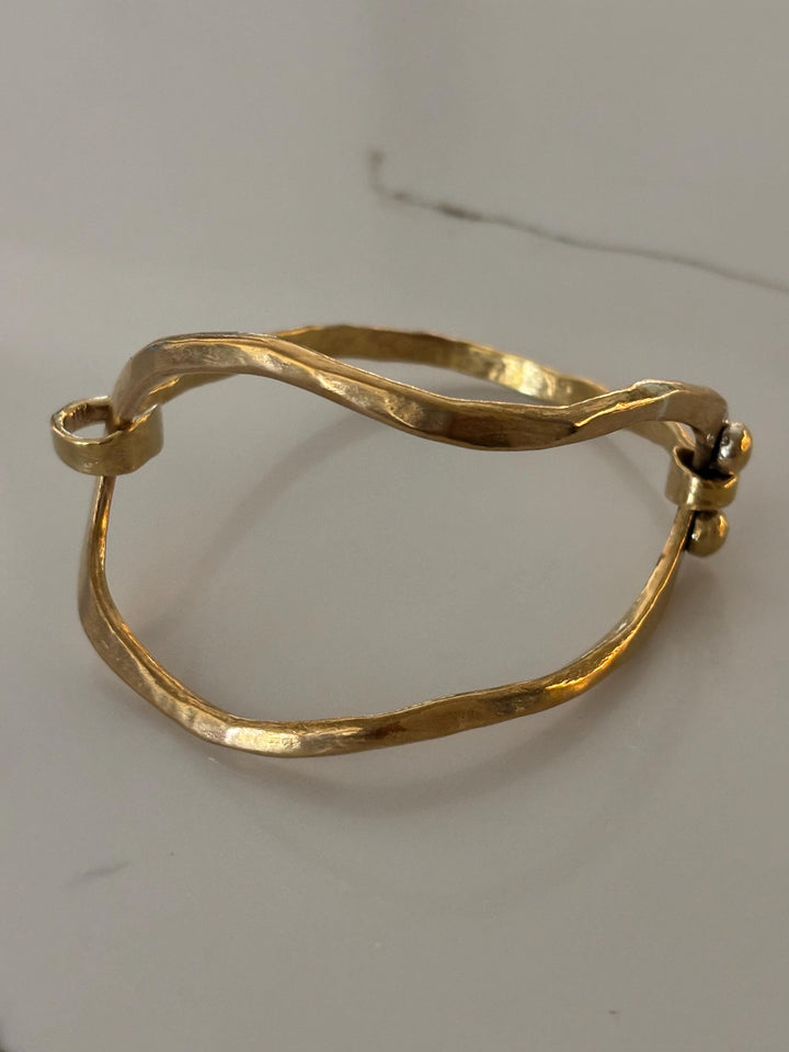 Hand Forged Brass Cuff Adjustable Hammered Brass Bangle Artisan Statement Bracelet for Women Modern Boho Jewelry Handmade Gift