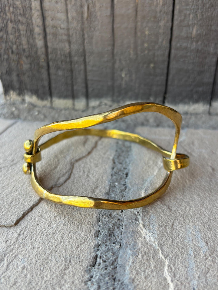 Hand Forged Brass Cuff Adjustable Hammered Brass Bangle Artisan Statement Bracelet for Women Modern Boho Jewelry Handmade Gift
