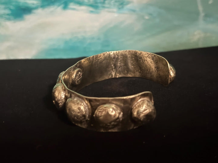 Hand Forged Brass Cuff Bracelet | Unisex Statement Cuff | Heavy Artisan Bracelet | Sculptural Handmade Jewelry | One-of-a-Kind Gift