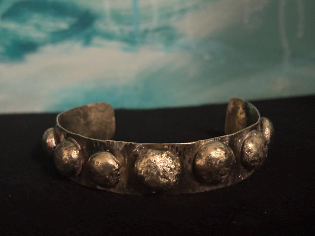 Hand Forged Brass Cuff Bracelet | Unisex Statement Cuff | Heavy Artisan Bracelet | Sculptural Handmade Jewelry | One-of-a-Kind Gift