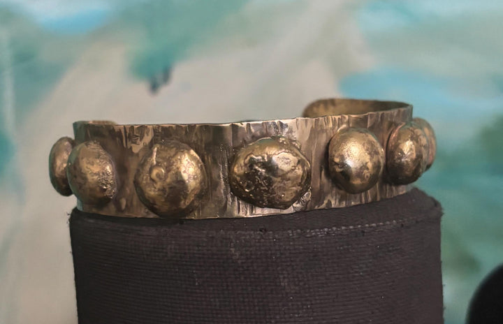 Hand Forged Brass Cuff Bracelet | Unisex Statement Cuff | Heavy Artisan Bracelet | Sculptural Handmade Jewelry | One-of-a-Kind Gift
