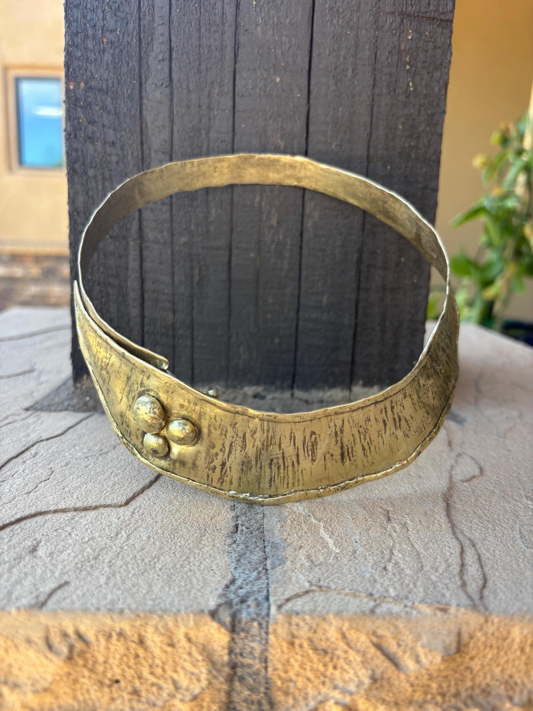 Petra Collar | Hand-Forged Brass Statement Choker | Artisan Sculptural Necklace | Modern Boho Jewelry | One-of-a-Kind Wearable Art
