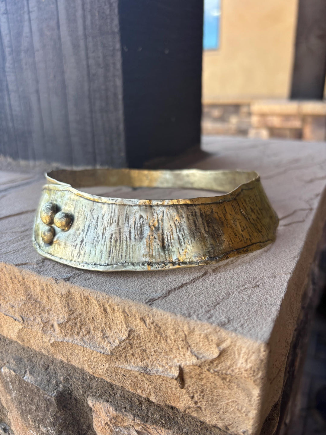 Petra Collar | Hand-Forged Brass Statement Choker | Artisan Sculptural Necklace | Modern Boho Jewelry | One-of-a-Kind Wearable Art