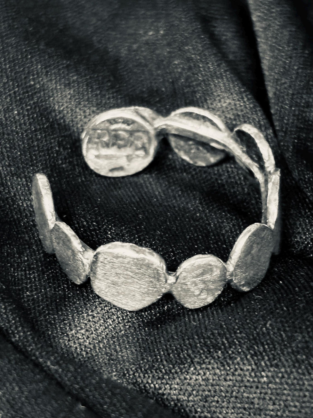 Sterling Silver Adjustable Ring, Organic Disc Statement Ring, Modernist Brutalist Ring, Handmade Sculptural Silver Jewelry