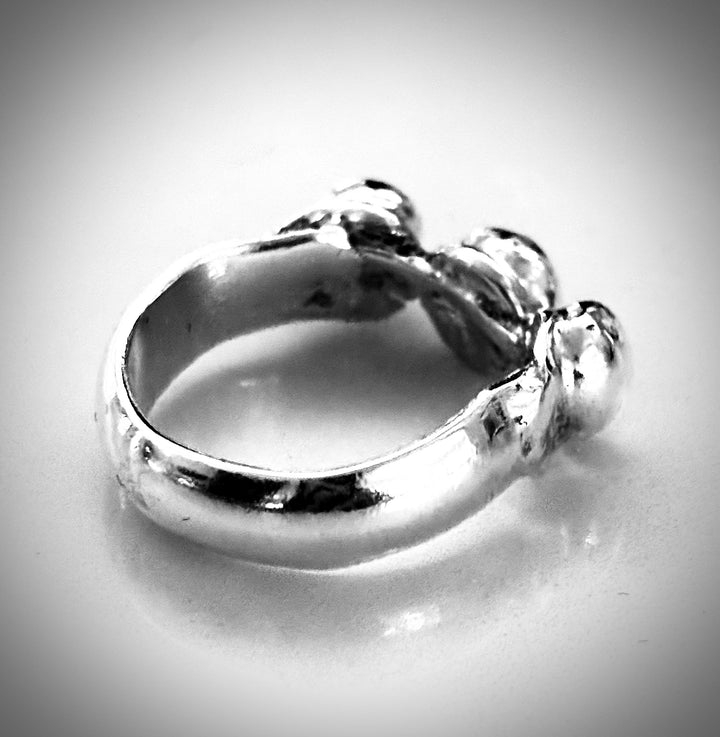 Sterling Silver Statement Ring, Organic Silver Ball Ring, 9 Gram Solid Sterling, Hand Forged Sculptural Ring, The Orbit Ring