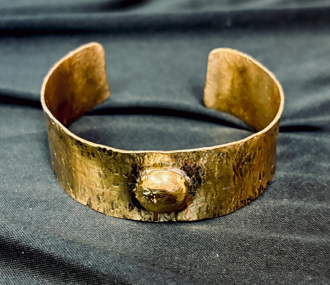 Molten No. 1 Brass Cuff Bracelet, Organic Brutalist Jewelry, Hand Forged Statement Cuff, Sculptural Modernist Bracelet