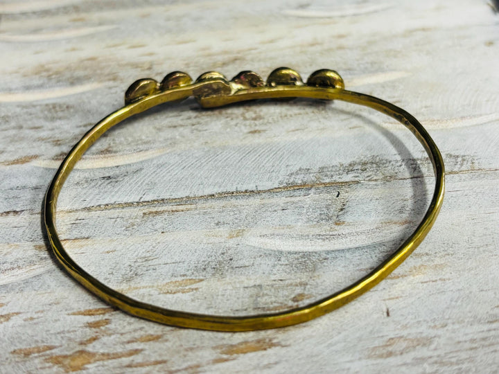 Molten Six Brass Bangle Bracelet, Hand Forged Sculptural Bracelet, Organic Brutalist Jewelry, Modernist Statement Bangle